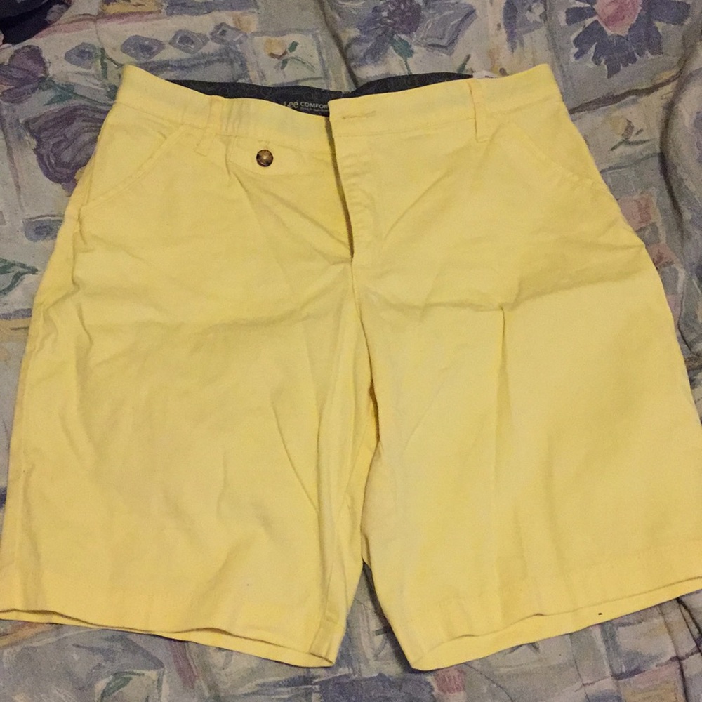 yellow bermuda shorts